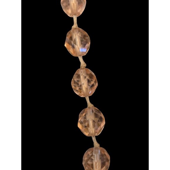 Vintage Czech Faceted Glass Bead Necklace Rhinestone Box Clasp 1940s -50s - Picture 3 of 6